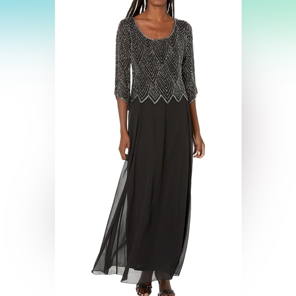 J Kara Women’s Beaded Gown- Black, size 8. NWT - Picture 2 of 5